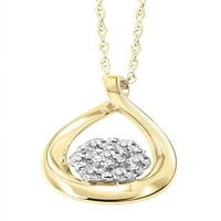Keepsake Golden Treasure 1 7CTW Dijamant 10K Žuto zlato ogrlica za dizajn kruške, 18 ”lanac užeta