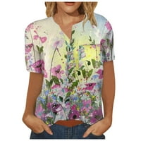 Ženski ljetni vrhovi pulover kratki rukavi s cvjetne bluze cvjetne bluze l