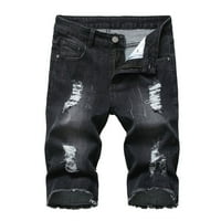 Chueow ljetne muške kratke hlače dužina koljena jean kratke hlače elastične elastične vitke traper kratke hlače
