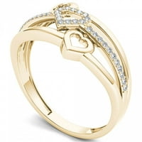 1 10-karatni dijamant od 10-karatnog žutog zlata u obliku srca modni prsten