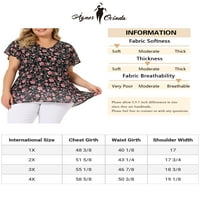 Jedinstvene ponude ženske plus size v vrat flare cvjetni print rukav sloj peplum vrh