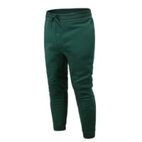 Muške hlače za trčanje u donjem rublju, lanene široke hlače, lagane hlače s elastičnim strukom, zelene, donje