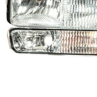 Prednja lijeva i desna prednja svjetla automobila s prednjim svjetlima odbojnika za prednja kromirana kućišta
