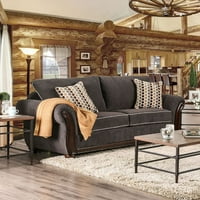 Luksuzni kauč od šenilne tkanine u sivoj boji
