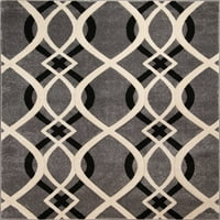 Tkani polipropilenski tepih u geometrijskoj sivoj boji