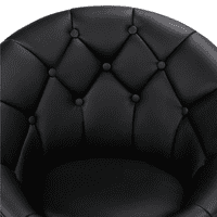 Podesiva okretna naglašena stolica s okruglim naslonom, Crna
