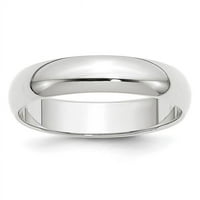 Polukružni prsten od bijelog zlata 14k, veličina 13