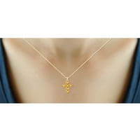 Jewelersclub srebrna lančana ogrlica za žene - 14K zlatna obloga od srebra s pjenušavim originalnim 1. CTW žuti