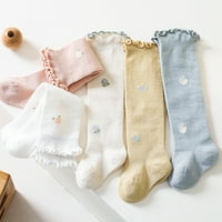 ; Par čarapa za malu djecu s cvjetnim uzorkom, pamučne mini čarape s cvjetnim printom otporne na habanje, dječje