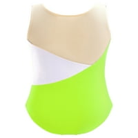 Plesna nošnja, Cvjetni baletni gimnastički kupaći kostim Fluorescentno zeleni 8