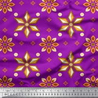 Rajonska krep tkanina U točkicama i cvjetnim printom širine dvorišta