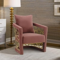 Akcentna stolica s presvlakama od tkanine i nogama od brušenog zlata