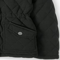 Prošivena jakna od flisa za djevojčice, s kapuljačom i uklonjivim ukrasima od krzna, veličine 4-12