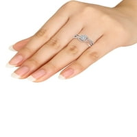 14k dijamantni zaručnički prsten od 10k ružičastog zlata s obilaznim prstenom