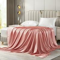 Luksuzna satenska posteljina, luksuzna i svilenkasto mekana samo za gornji dio kreveta, ružičasto zlato