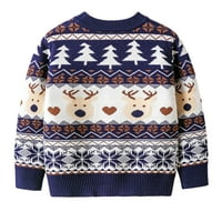 Božićni džemper s printom losa za djevojčice i dječake pleteni pulover dukserica topla gornja odjeća dugih rukava