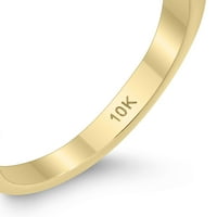 Ženski prsten od zelenog ametista okruglog oblika i dijamanta od 10k žutog zlata