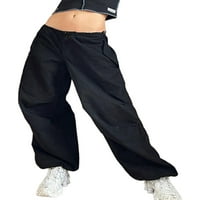 Ženske ležerne vreće teretne hlače Elastični džepovi struka labavi široki nogavi jogger duge hlače harajuku punk