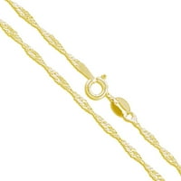 10k žuto zlato Čvrsta Singapurska konopca lančana ogrlica 24 nakit ženski unisex