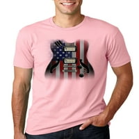 Muška majica s uzorkom u boji, bijela, svijetlo ružičasta, Srednja
