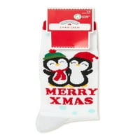 Ženski praznični pingvini čarape za posadu, 2 para
