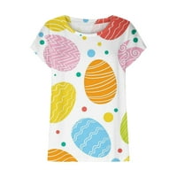 Ženske majice s printom uskršnjeg zeca majica kratkih rukava s okruglim vratom rasprodaja bluza s grafičkim majicama