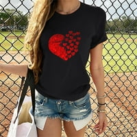 Ženska modna ljetna tiskana bluza s okruglim vratom Majica kratkih rukava široka bluza Rasprodaja