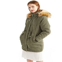 Ženska gornja odjeća kaput s dugim rukavima, jakna s visokim vratom, labavi kaputi s kapuljačom, zimski kaputi