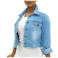 Traper jakna za žene moda u nevolji casual obična košulja dugih rukava gumb dolje kaputi s džepovima