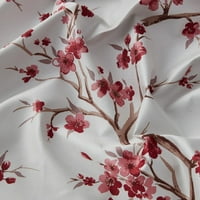 Ploče za zavjese s ušicama od guste tkanine s cvjetnim uzorkom jasmina