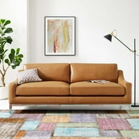 Kožni kauč od 83,5 s postoljem od nehrđajućeg čelika u smeđoj boji