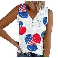 Rasprodaja ženskih majica bez rukava 4. srpnja s američkom zastavom, ljetne košulje bez rukava s izrezom u obliku