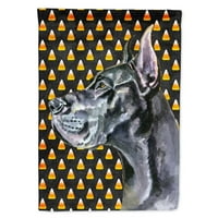 Carolines Treasures LH9550CHF Crna great dane Candy Corn Zastava na Halloween Platnu Veličine kuće, Veličine kuće,