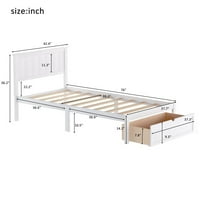 Krevet na platformi s ladicama ispod bijelog kreveta