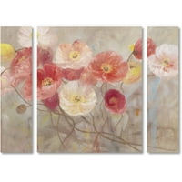 Zaštitni znak likovne umjetnosti Wild Poppies I Canvas Art by Li Bo Three Panel Set