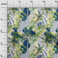Oneoone pamučni kambric srednje plava tkanina tropska lišća zanatski projekti dekor tkanina tiskana u dvorištu
