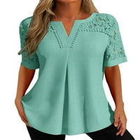 Ženske majice u obliku kroja u obliku slova u, jednobojne bluze u obliku tunike, široka košulja kratkih rukava,