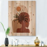 Dizajnerska umjetnost apstraktni portret lijepe djevojke i tropskog palminog lista suvremeni otisak na prirodnom